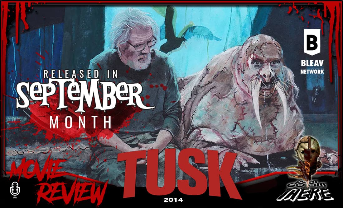Official poster of Tusk 2014 body horror film directed by Kevin Smith